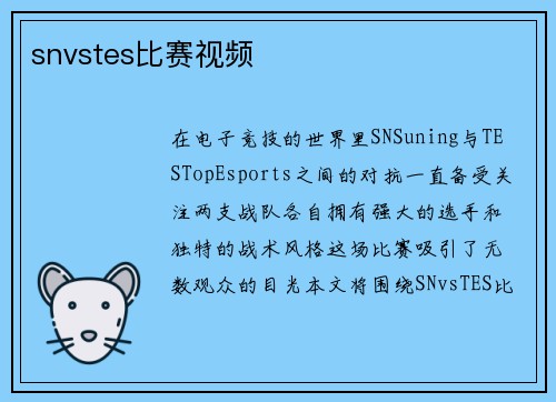 snvstes比赛视频